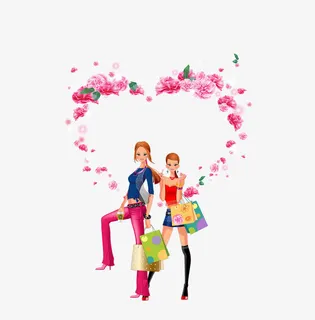 38女神节卡通女孩主题设计免抠