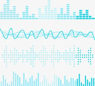淡蓝色声波图免抠