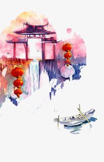 手绘亭台楼阁矢量免抠 手绘亭台楼阁矢量免抠