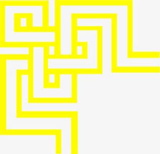 黄色线条中式边框免抠