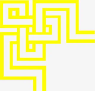 黄色线条中式边框免抠