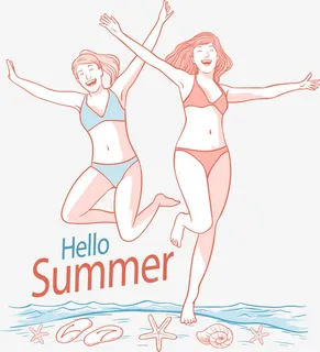 美好的夏日假期免抠