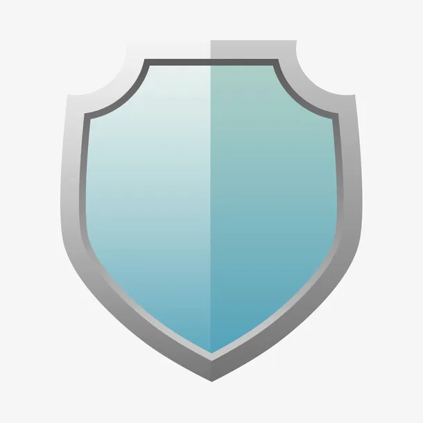 蓝色渐变安全盾牌免抠
