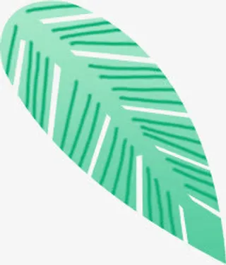 卡通绿叶元素免抠