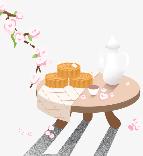 手绘中秋节月饼免抠