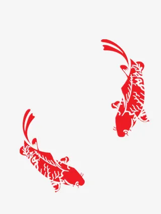 年年有余红色剪纸免抠