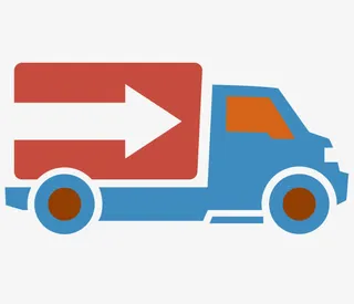 矢量快递运输车运送货物免抠