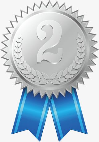 获奖第二名奖章免抠