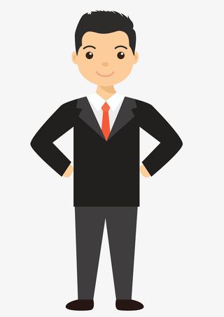 穿西装的男人手绘图免抠