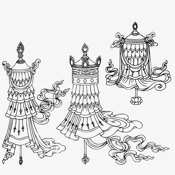 藏族佛教矢量素材免抠