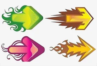 创意彩色轮播箭头免抠