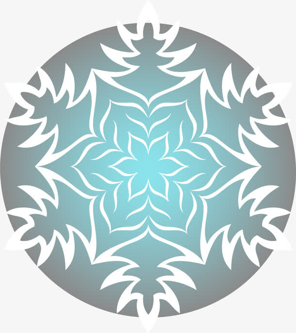 白色闪耀雪花免抠