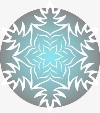 白色闪耀雪花免抠