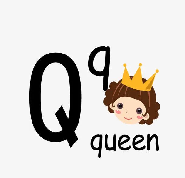 英语单词queen学习免抠