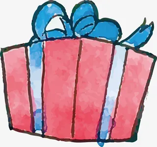 手绘礼盒装饰素材免抠