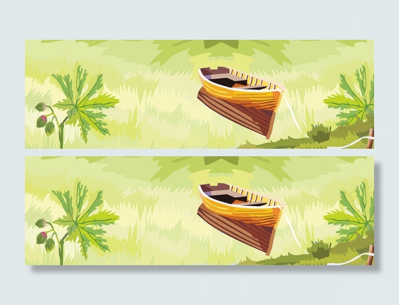 春卡通童趣绿色淘宝海报背景高清