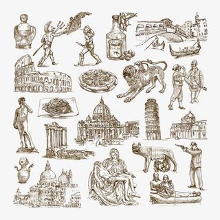 手绘插图矢量素材免抠