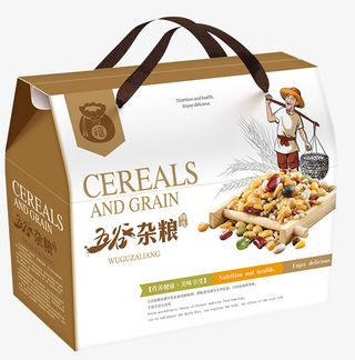 土特产五谷杂粮礼盒包装盒免抠