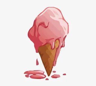 矢量融化的冰淇淋免抠