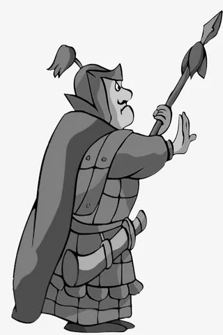 古代将军卡通兵马俑免抠