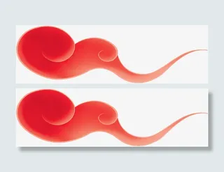 红色云朵祥云中秋免抠