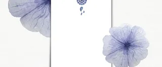 蓝色水墨花朵背景高清