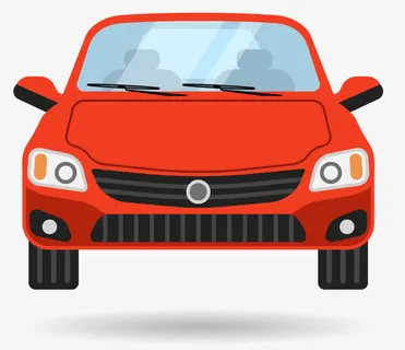 红色卡通小汽车免抠