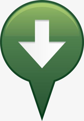 手绘绿色圆圈箭头免抠