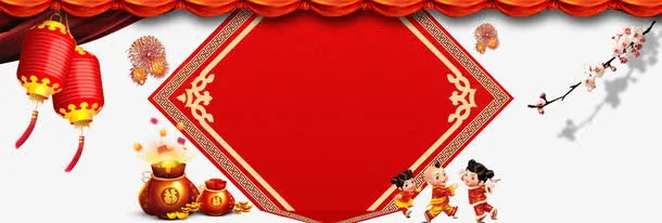 年货节新年对联铅笔灯笼免抠