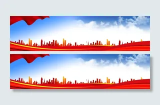 蓝天白云红色高清