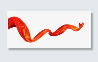 红色喜庆飘带免抠