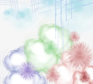 水墨棉花彩色背景图