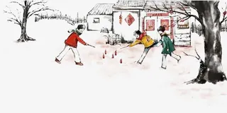 放鞭炮的小孩浅色漫画底纹免抠