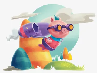 在太空飞翔的小猪仔免抠