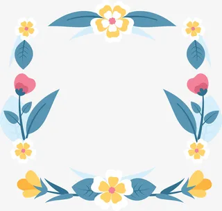 矢量卡通花朵边框免抠