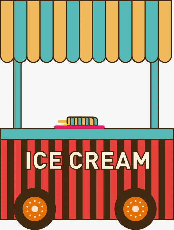 儿童节冰淇淋摊位免抠
