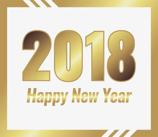 金色线条边框新年免抠