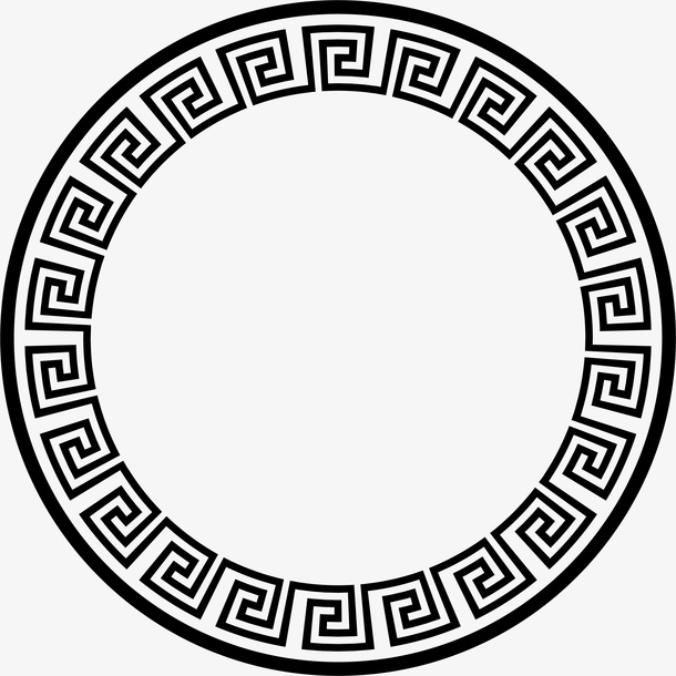 圆形中式边框免抠