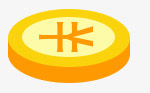 黄色卡通圆形金币免抠