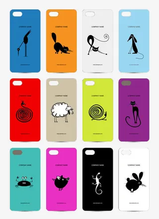 彩色动物卡片免抠