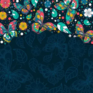 卡通蝴蝶花纹底纹海报背景模板高清 卡通蝴蝶花纹底纹海报背景模板高清