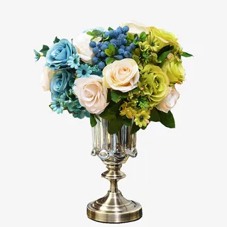 新古典欧式古铜水晶玻璃花瓶免抠