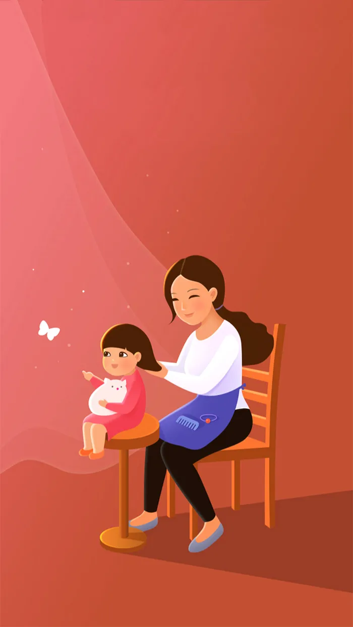 手绘母亲节海报背景图高清