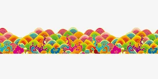 欢乐喜庆鸡年展板彩条装饰免抠