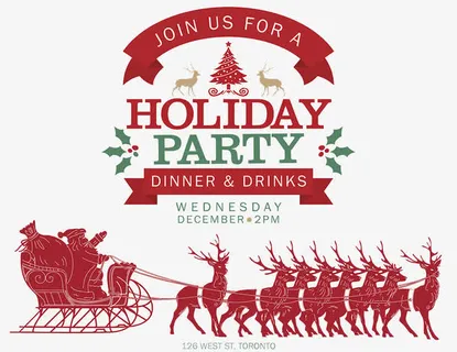 圣诞假日派对海报设计免抠
