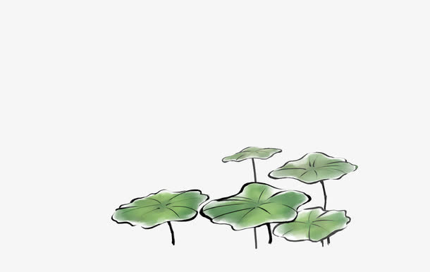 荷花国画免抠