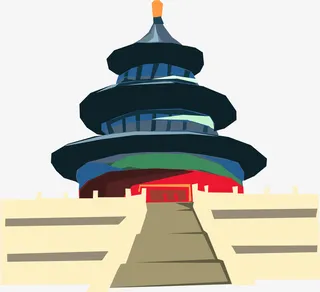 卡通地坛党建装饰图案免抠