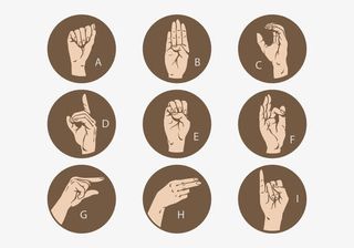 手语九宫图免抠