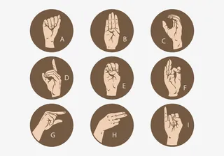 手语九宫图免抠