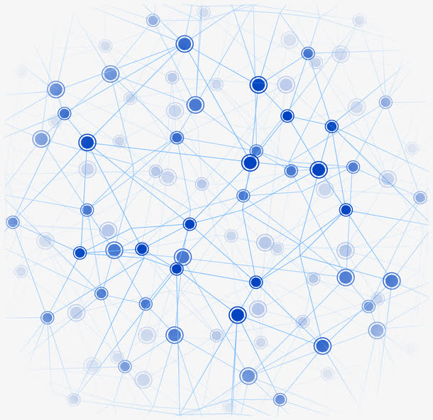 蓝色互联网节点免抠